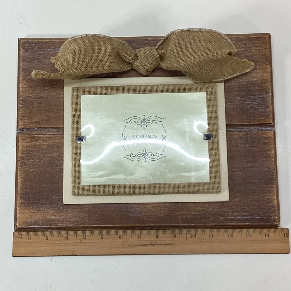 Kirkland’s 5x7 Wooden Frame with Burlap and Shiplap Accents